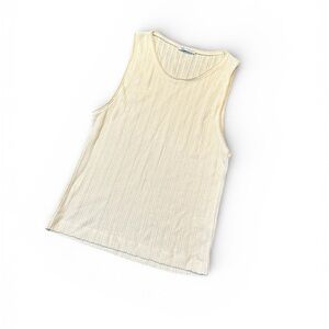 Zara Ribbed Cream Tank Top